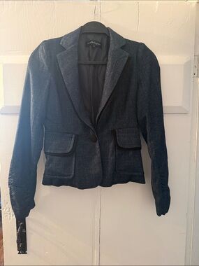 Nanette Lepore Dark Navy Textured Women's Blazer
